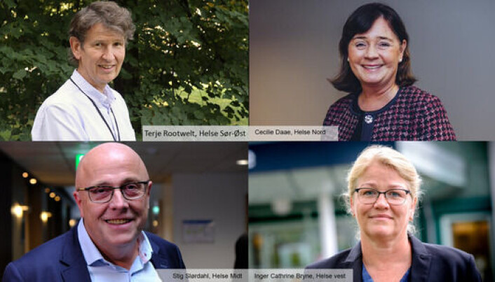 Sykehusinnkjøp vil rådføre seg med sine eiere som er de regionale helseforetakene. De ledes av Inger Cathrine Bryne (Helse Vest RHF), Cecilie Daae (Helse Nord RHF), Stig A. Slørdahl (Helse Midt-Norge RHF) og Terje Rootwelt (Helse Sør-Øst RHF) Sykehusinnkjøp vil rådføre seg med sine eiere som er de regionale helseforetakene. De ledes av Inger Cathrine Bryne (Helse Vest RHF), Cecilie Daae (Helse Nord RHF), Stig A. Slørdahl (Helse Midt-Norge RHF) og Terje Rootwelt (Helse Sør-Øst RHF)