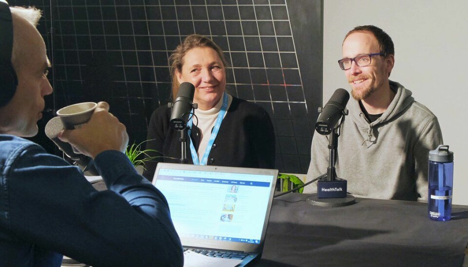 Cecilie Bråten og Øystein Haugen under Podcast på Onkologisk Forum 2019 i Tromsø.