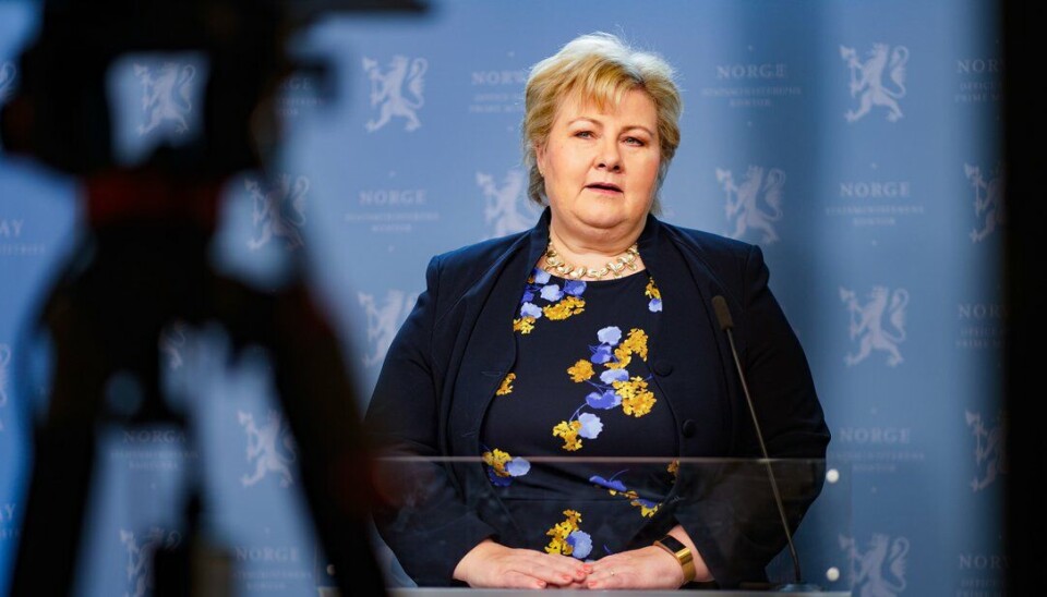 Statsminister Erna Solberg (H) holdt tale om coronapandemien i forbindelse med at det snart er ett år siden Norge iverksatte de første inngripende tiltakene mot viruset.