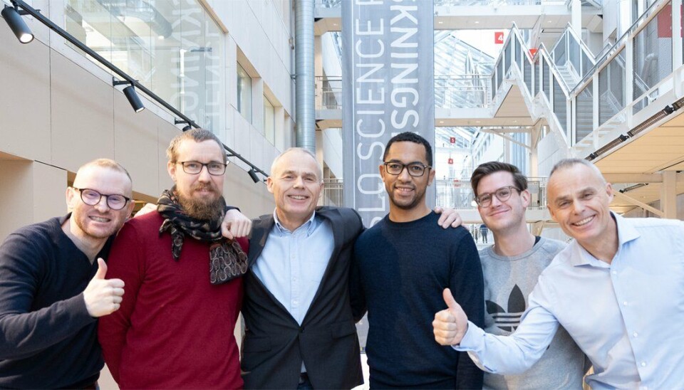 HealthTalk-laget fra venstre: Kjetil Wasteson (Innholdsprodusent), Stein Strindhaug (Utvikler), Hans Anderssen (Redaktør), Karim Thoyer (Designer), Joachim Ellingsen (Markedsansvarlig) og Kjeld Anderssen (Kommersiell direktør)
