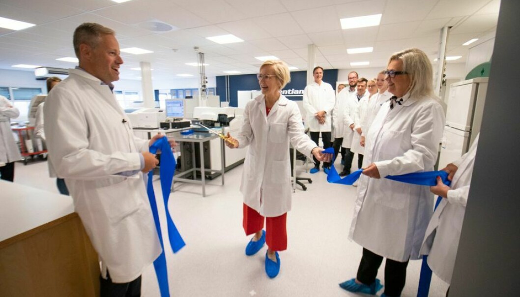 Helseminister Ingvild Kjerkol åpnet Gentian Diagnostics sine nye og moderne forsknings- og produksjonslokaler i Moss.