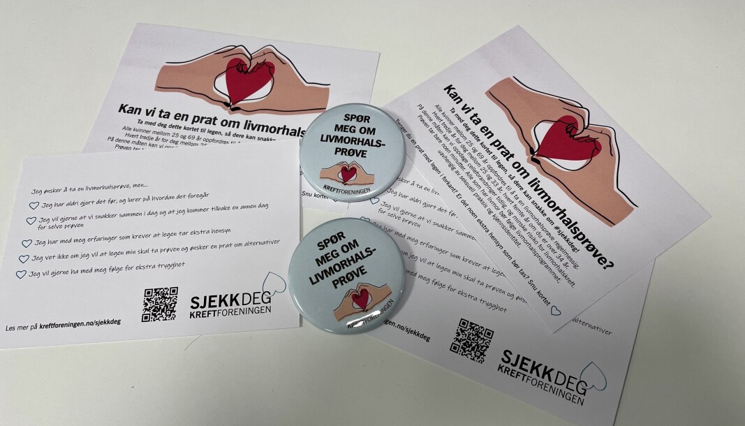 Som en del av #sjekkdeg-kampanjen har alle landets legekontor fått tilsendt materiale som er ment som samtalestartere. Blant annet er det laget et #sjekkdeg-kort, der pasienter kan krysse av for ulike hensyn de har behov for at legen tar. Som en del av #sjekkdeg-kampanjen har alle landets legekontor fått tilsendt materiale som er ment som samtalestartere. Blant annet er det laget et #sjekkdeg-kort, der pasienter kan krysse av for ulike hensyn de har behov for at legen tar.