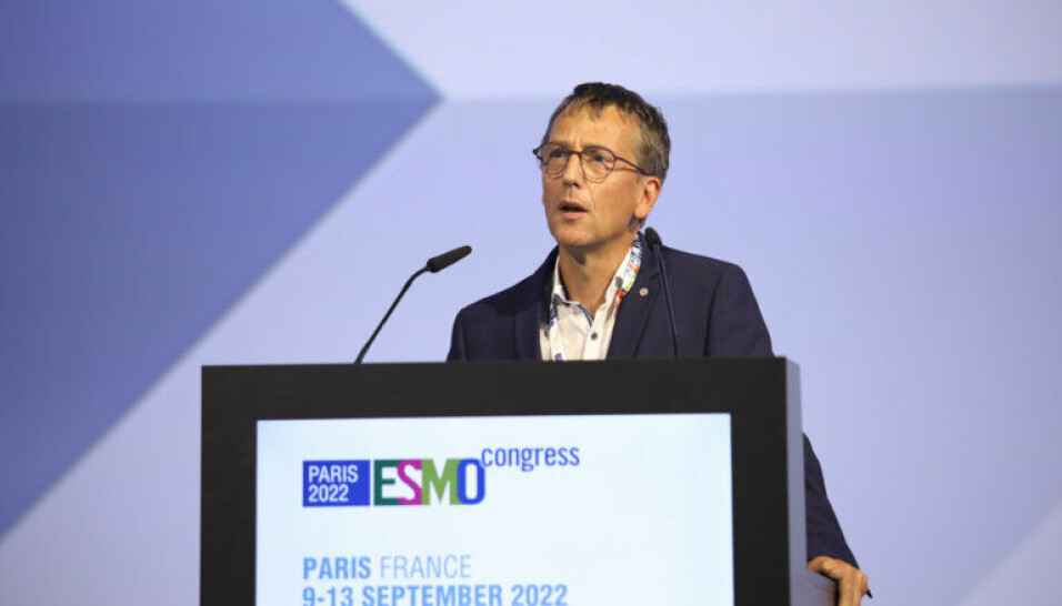 Jean-Pascal Machiels fra Frankrike presenterte KEYNOTE-412 studien på Presidential Symposium III under ESMO