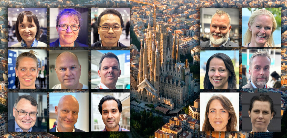 STJERNESPEKKET: Flere av Norges fremste kreftleger reiser til Barcelona og ESMO denne uken: Øverst fra venstre: Anne Hansen Ree (Ahus), Åslaug Helland (OUS), Bjørn Henning Grønberg (St. Olavs), Torgrim Tandstad (St. Olavs) og Maria Nyre Vigmostad (SUS). Andre rad fra venstre: Kristina Lindeman (OUS), Odd Terje Brustugun (Vestre Viken HF, Drammen), Daniel Heinrich (Gjøvik), Katarina Puco (Diakonhjemmet, OUS), og Egil Støre Blix (UNN, Tromsø). Tredje rad fra venstre: Kjetil Taskén (OUS), Jan Oldenburg (Ahus), Mohsan Ali Syed (Ahus), Vilde Haakensen (OUS) og Hanne Hamre (Ahus)