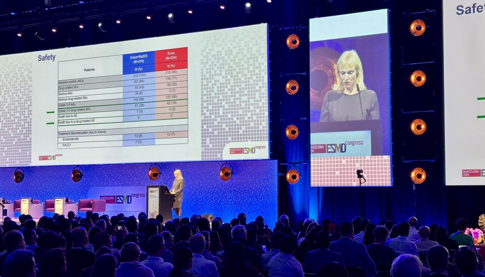 Onkolog og professor Silke Gillesse presenterte PEACE-3-studien. Hun er medisinsk og vitenskapelig direktør ved Onkologisk institutt i Sør-Sveits