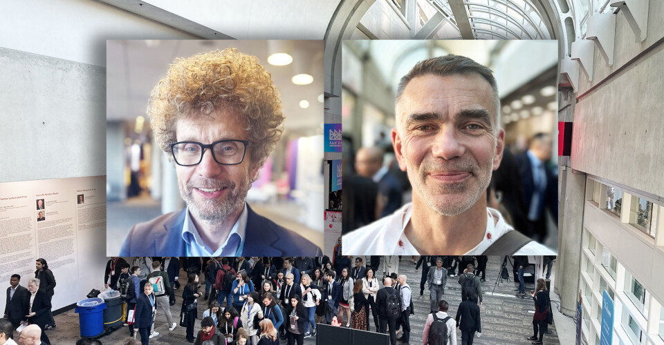 Lymfomlegene Alexander Fosså ved Oslo universitetssykehus (tv) og Martin Maisenhölder ved Universitetssykehuset i Nord-Norge behandler norske pasienter med Yescarta. Behandlingen har samme effekt og sikkerhet i daglig bruk på de norske sykehusene som i de kliniske studiene, forteller de.
