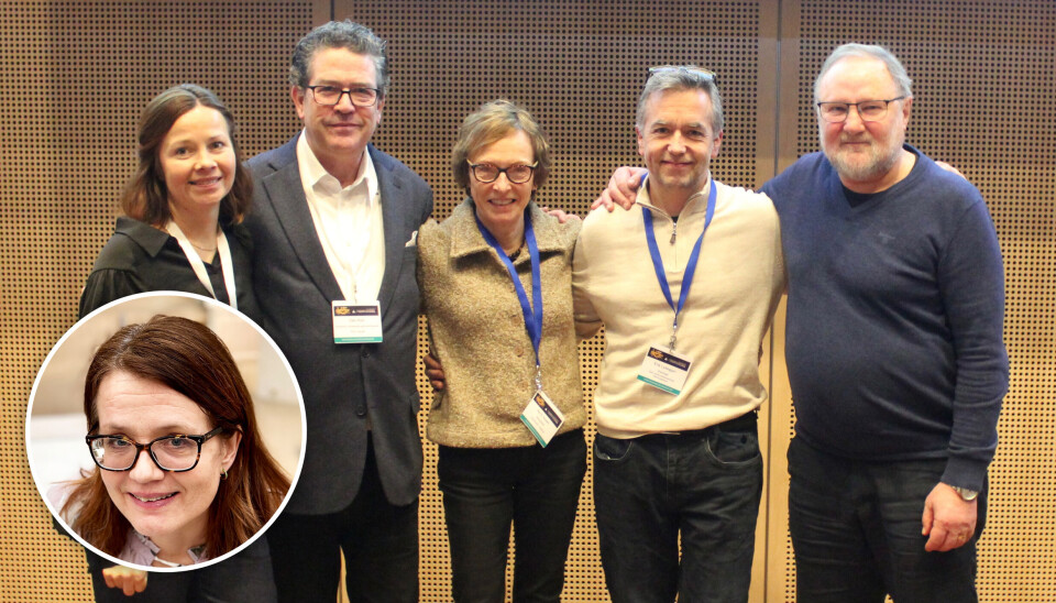 TOPPLAG: Fra venstre: Christine Moore-Mellem, Dan Atar, Karin Ausen, Erik Lyseggen og Lars Aaberge var blant fagpersonene som bidro til Hjertet- og hjernenkonferansen i år.
