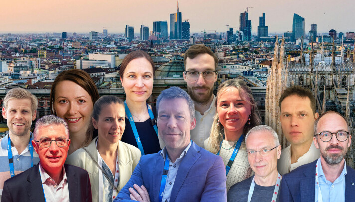 REPRESENTERER NORGE I MILANO: Bakerst fra venstre: Eirik Tjønnfjord (Sykehuset Østfold), Astrid Olsnes (UiB), Sigrid Skånland (OUS), Stein-Erik Gullaksen (UiB). Foran fra venstre: Waleed Ghanima (Sykehuset Østfold), Frida Bugge Askeland (OUS), Fredrik Schjesvold (OUS), Hanne Norseth (OUS), Bjørn Tore Gjertsen (Haukeland/UiB), Håkon Reikvam (Haukeland/UiB) og Tobias Slørdahl (St. Olavs).