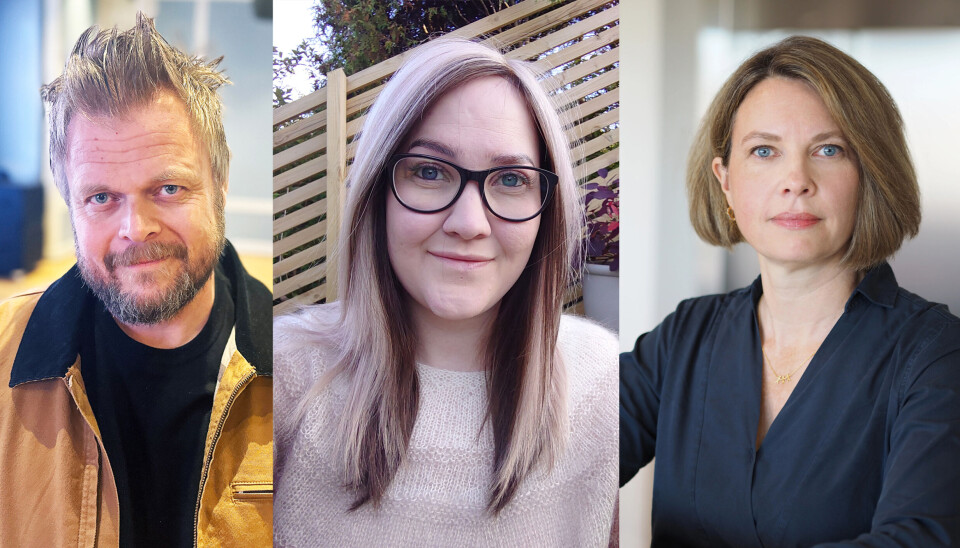 Oddvar Solli (Pfizer), Evy-Ann Hamre (Alopeciaforeningen) og Anette Grøvan (Direktoratet for medisinske produkter, DMP). De representerer ulike syn på hvorfor Norge og Danmark har vurdert hårtap-medikamentet Litfulo ulikt.