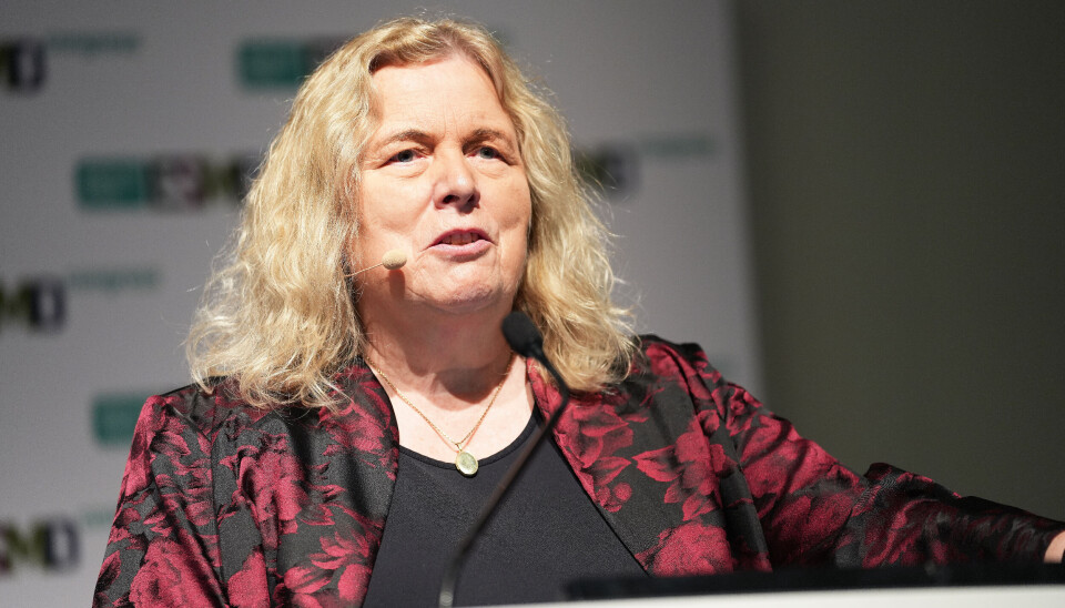 Professor Nadia Harbeck unde presentasjonen av DESTINY-Breast11 på pressekonferansen lørdag .